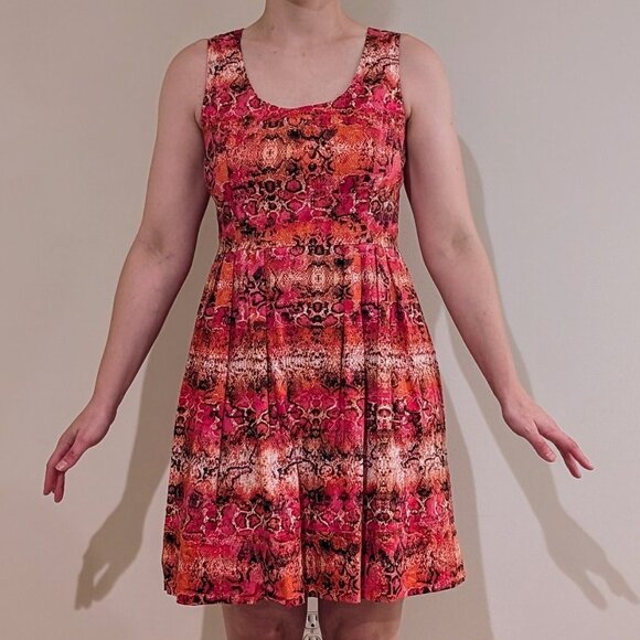 Calvin Klein Pink Snakeskin Print Fit & Flare Dress, Women's Size 10 - Picture 3 of 6